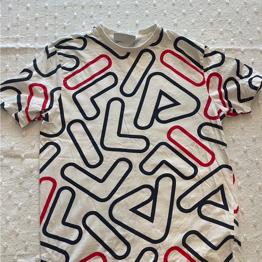 Fula Mens White Outline AOP T-Shirt size S